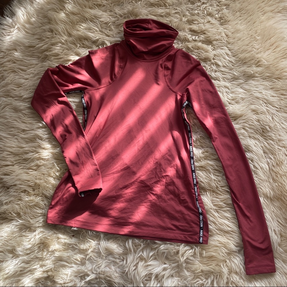 Nike Pro Dri Fit Raspberry Long Sleeve Turtle Neck - Picture 8 of 8